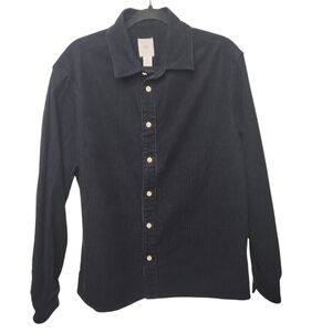 H&M L.O.G.G. Men's Dark Navy Corduory Cabincore Shacket Size M